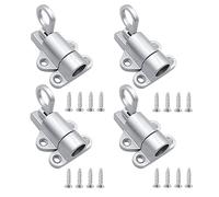 SyiXute 4 Pièces Verrou Porte à Rebond,Verrouillage à Ressort en Alliage D'aluminium,Loquet Porte Ressort Automatique avec Vis pour Armoires de Cuisine de Chambre (Argent)