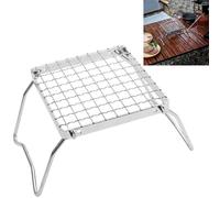 Syiyunran Grille Cuisson Broiler Gril Portable Pliable - 1 Pièce, Argent, Support Plaque en Acier Inoxydable, Cuiseur Vapeur, Convient Pour la du Thé Sur Cuisinière, Pique Nique, Barbecue, Camping