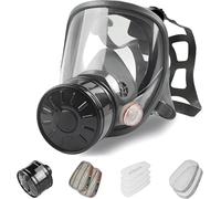 sykua Masque à Gaz Facial Complet,Masque Respiratoire Survie Nu ire et Chimique avec Filtre à Charbon Actif 40 mm,Masques Anti-Poussière Protection Respiratoire pour Gaz Vapeurs,Produits Chimiques