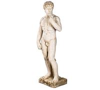 SYL-A 14014L- Statue géante résistante aux intempéries (14 kg) Hauteur 108 cm Motif David de Michel-Ange Figurine décorative pour l'intérieur et l'extérieur Beige antique