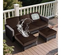 SYLC Housse Coussin Salon De Jardin Exterieur, Impermeable Extensibles Housse Assise pour Terrasse Meubles en Palettes Rotin Upholstery (Redcafe,Wide 150-190, Depth 50-70)