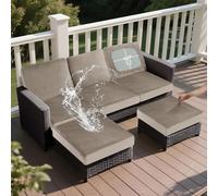 SYLC Housse Coussin Salon De Jardin Exterieur, Impermeable Extensibles Housse Assise pour Terrasse Meubles en Palettes Rotin Upholstery (Taupe,Wid 140-170, Deep 110-130)