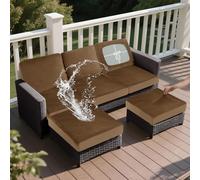 SYLC Housse Coussin Salon De Jardin Exterieur, Impermeable Extensibles Housse Assise pour Terrasse Meubles en Palettes Rotin Upholstery (Brown,Wide 60-90, Depth 70-85cm)