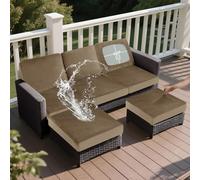 SYLC Housse Coussin Salon De Jardin Exterieur, Impermeable Extensibles Housse Assise pour Terrasse Meubles en Palettes Rotin Upholstery (Camel,Wide 130-160, Depth 70-85)