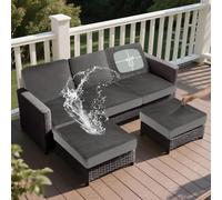 SYLC Housse Coussin Salon De Jardin Exterieur, Impermeable Extensibles Housse Assise pour Terrasse Meubles en Palettes Rotin Upholstery (Grey,Wide 60-90, Depth 70-85cm)