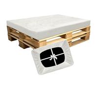 SYLC Impermeable Housse Coussin Palette Exterieur, Velours Housse Assise Salon De Jardin Élastique, Housses pour Meubles en Palettes Europe (Ivory,Seat 120×80×15cm)