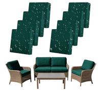 SYLC Lot De 8 Housse Coussin Exterieur Impermeable, Housses Assise Canapé Protection avec Fermeture Éclair, Housse Siège Salon Jardin Terrasse (Teal,8pcs 60×55×10cm)