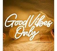 SYLHOME Panneau lumineux néon LED Good Vibes Only pour chambre, bureau, bar, pub, club, décoration de fête d'anniversaire, 40 x 24,4 cm
