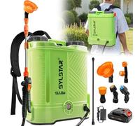 SYLSTAR Pulverisateur Electrique 12L, 5,5 Bar Pulvérisateur de Jardin Compatible avec Makita 18V Batteries, 5 Buses Pulvérisateur à Dos, Vitesse Réglable pour Pelouse Cour(Chargeur Inclus)