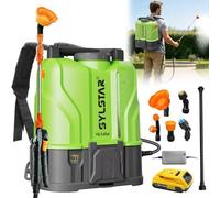 SYLSTAR Pulverisateur Electrique 12L, 7Bar Puissant Pulvérisateur de Jardin Compatible avec DeWalt 18V Batteries, 5 Buses Pulvérisateur à Dos, Vitesse Réglable pour Pelouse Cour(Chargeur Inclus)