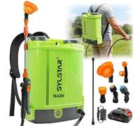 SYLSTAR Pulverisateur Electrique 16L, 7Bar Puissant Pulvérisateur de Jardin Compatible avec Makita 18V Batteries, 5 Buses Pulvérisateur à Dos, Vitesse Réglable pour Pelouse Cour(Chargeur Inclus)