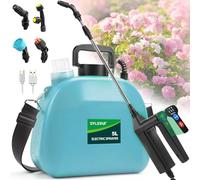 SYLSTAR Pulverisateur Electrique 5L, 7.4V Puissant Pulverisateur de Jardin avec 4 Jet Réglable, 3 Vitesses Pulvérisateur à Batterie Rechargeable avec Canne Telescopique pour Arrosage Désherbage (Bleu)