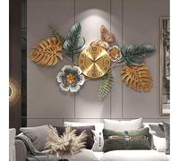 SYLUOQP Maison Art Métal Horloge Murale pour La Décoration Salon,Design Moderne Geante Decoration Silencieuse Quartz Horloge Murale A Pile Montre Murale,90 * 50cm