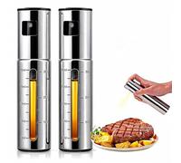 Syluxa 2PCS Spray Huile Cuisine, Verre & Acier Inoxydable, 100ml | Idéal pour airfryer, barbecue et salade. Sans BPA, rechargeable et facile à utiliser. Brume fine pour un dosage précis.
