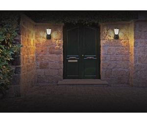 Sylvania Gizmo Solar Wall Light Lantern, éclairage mural pour l'extérieur, noir, acrylonitrile-butadiène-styrène (ABS), IP54, route, III