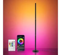 sylvwin Lampadaire RVB LED pour salon avec contrôle par application et télécommande, lampe d'angle LED avec synchronisation de la musique 16 millions de couleurs pour chambre à coucher, salle de jeux