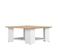 Symbiosis Square Table Basse Blanc et Chêne Naturel 67x67x30,5 cm