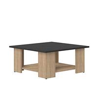 Symbiosis Square Table Basse Chêne Naturel et Noir 67x67x30,5 cm