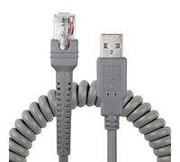Symbol LS2208 Câble USB, Sinloon USB A vers RJ45 Coiled spirale câble d'extension, Motorola Symbol Barcode Scanner Ls2208ap LS1203 LS4208 LS4278 DS6707 DS6708 Câble USB, (3 m, 3 M)