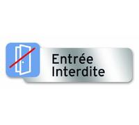 Symbol PSC18 Plaque polycarbonate adhésive 160 x 50 mm Entrée interdite G