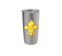 Symbole fleur de lys ou fleur de lis jaune Gobelet isotherme en acier inoxydable double paroi