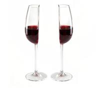 Syncharm Lot de 2 Demi-Verres à Vin - 200ml, Verres à Vin Rouge et Blanc Drôles, Grand Pied, Design Unique, Verre Transparent pour Saint-Valentin, Anniversaire, Noël, Mariage