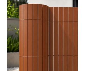 SYNTHAIETIK Canisse Bambou Artificielle Marron 1 x 3 m, Brise-Vue PVC Double Face Renforcé Anti-UV, Lattes 19 mm, Jardin Balcon Terrasse Pergola