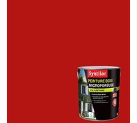 Syntilor - Peinture Bois Microporeuse Rouge Feu Satiné RAL 3000 2,5L