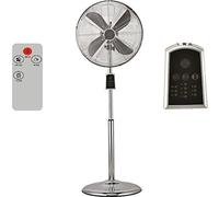 Syntrox Digital Retro Chrome Ventilateur sur pied avec télécommande