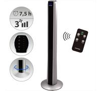 Syntrox Ventilateur de tour numérique XXL avec télécommande et oscillation "noir argenté