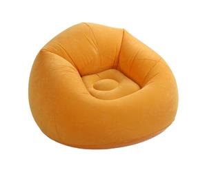 Syrisora Canapé Gonflable, Chaise de Salon Gonflable, Flocage Portable en PVC avec Support Arrière incliné pour Salon, Chambre à Coucher, Voyage en Plein Air (Jaune Vif)