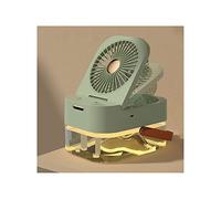 Syrisora Mini Ventilateur de Bureau à Pulvérisation, Veilleuse, Fonction d'aromathérapie, Ventilateur de Bureau Pliable pour la Maison (Verte)