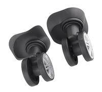 Syrisora Roues de Remplacement de Bagages, Grande Roue à Double Rangée avec | 100% Neuf, Paquet de 2, pour Réparation de Valise, Facile à Installer avec des Vis, Enjoliveur de Roue ABS Noir, Noyau de