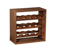 System Cube 50, module 3 « Standard » Étagère à vin pour 15 bouteilles, épicéa couleur tabac, empilable/extensible, 50 x 50 x 25 cm (hauteur x largeur x profondeur)