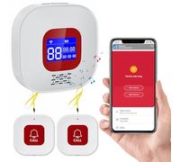 Systeme Alarme Maison, Alarme WiFi Bouton , Compatible avec l'application Smart Life/Tuya Smart, Convient aux Personnes âgées et Handicapées