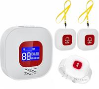 Systeme Alarme Maison, Alarme WiFi Bouton, Compatible avec l'application Smart Life/Tuya Smart, Convient aux Personnes âgées et Handicapées, 2 Émetteurs 1 Bracelet 1 Récepteur