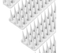 Système Anti-Pigeons en Plastique 1,5m (50 cm x 3 pièces) Blanc Répulsif pour Chats pour Le Jardin à Trois Rangs, Répulsif Contre Les Martres, Hautes Pointes Anti-Oiseaux pour Balcon, Clôture, Jardin
