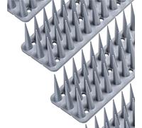 Système Anti-Pigeons en Plastique 1,5m (50 cm x 6 pièces) Argenté Répulsif pour Chats pour Le Jardin à Trois Rangs, Répulsif Contre Les Martres, Hautes Pointes Anti-Oiseaux pour Balcon, Jardin