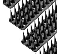 Système Anti-Pigeons en Plastique 6m (50 cm x 12 pièces) Noir Répulsif pour Chats pour Le Jardin à Trois Rangs, Répulsif Contre Les Martres, Hautes Pointes Anti-Oiseaux pour Balcon, Clôture, Jardin