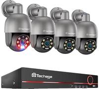 Système CCTV, 8 canaux, détection humaine IA, 8CH NVR 4 pièces caméra 5MP, 3T HDD intégré