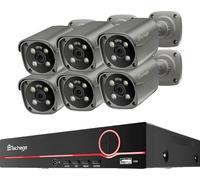 Système CCTV, résolution 8MP, détection intelligente de l'IA, NVR 8CH (6 caméras), Aucun