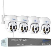 Système CCTV sans fil, 10CH NVR, détection d'humanoïde IA, 10CH 3MP avec 4 PTZ, 4T