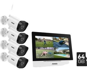 Système CCTV sans fil, écran tactile 7 pouces, audio bidirectionnel, caméra 5MP 4PCS 64G