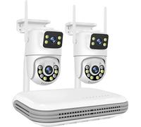 Système CCTV sans fil, NVR de canal, caméras à double objectif, vision nocturne, NVR 8CH et 2 caméras, 500g