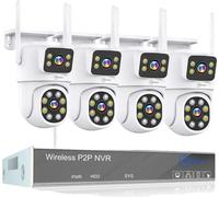 Système CCTV sans fil, résolution 3MP, étanche IP66, caméra double objectif 4MP 4, 2T