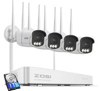 Système CCTV ZOSI WiFi 6, résolution 5MP Ultra HD, détection intelligente de l'IA, caméras 5MP 4PCS, 1T