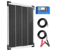 Système complet de panneaux solaires - Recharge d'énergie - Énergie indépendante du réseau - Installation complète - 20 watts - Noir