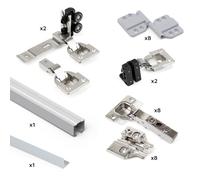 Système Twofold en format kit pour 2 portes coulissantes à fermeture amortie