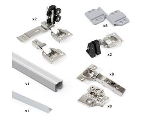 Système coulissant et pliant 2 portes - 50 kg - guide bas - Twofold EMUCA