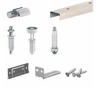 Système coulissant pliant SLID'UP 200 pour porte de placard 4 panneaux - rail 1213 mm - 14 kg